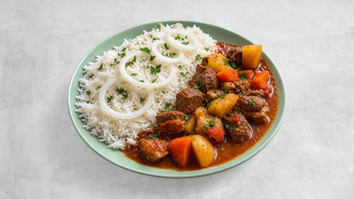 Kökets favorit – Mustig köttgryta med ris